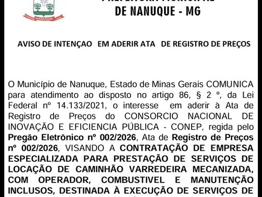 PREFEITURA MUNICIPAL DE NANUQUE - MG