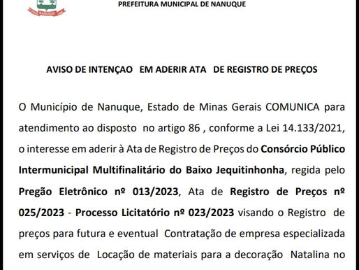 PREFEITURA MUNICIPAL DE NANUQUE - MG