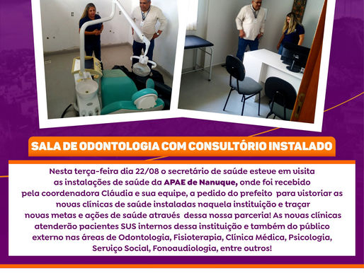 SALA DE ODONTOLOGIA NA APAE DE NANUQUE
