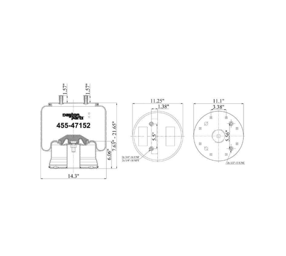 Thumbnail: Dayton Rolling Spring Air Bag Part# 45547152