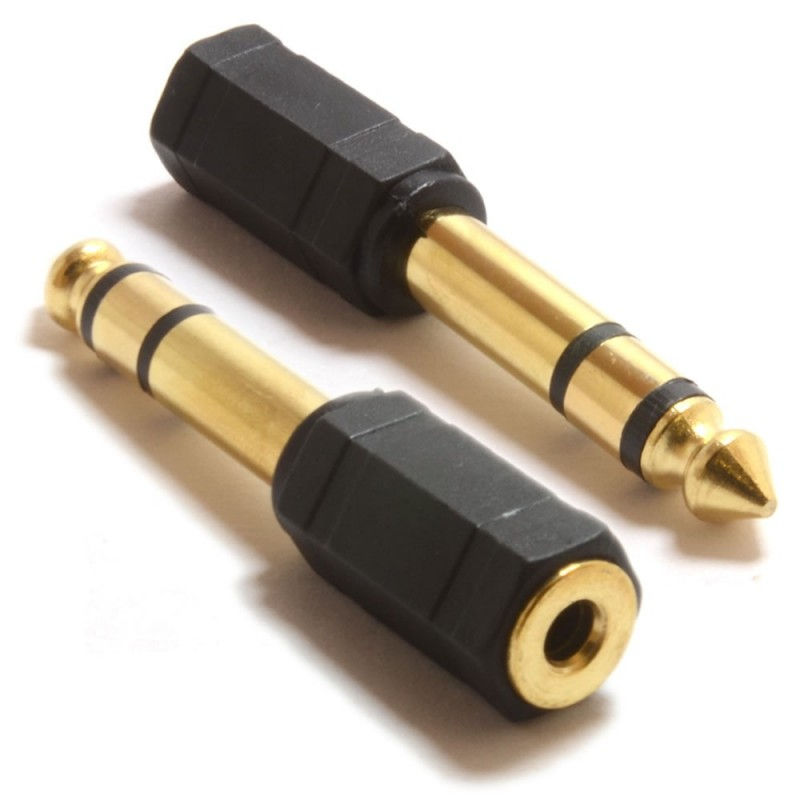 3.5mm Stereo Socket to 6.35mm Jack Converter Adapter GOLD