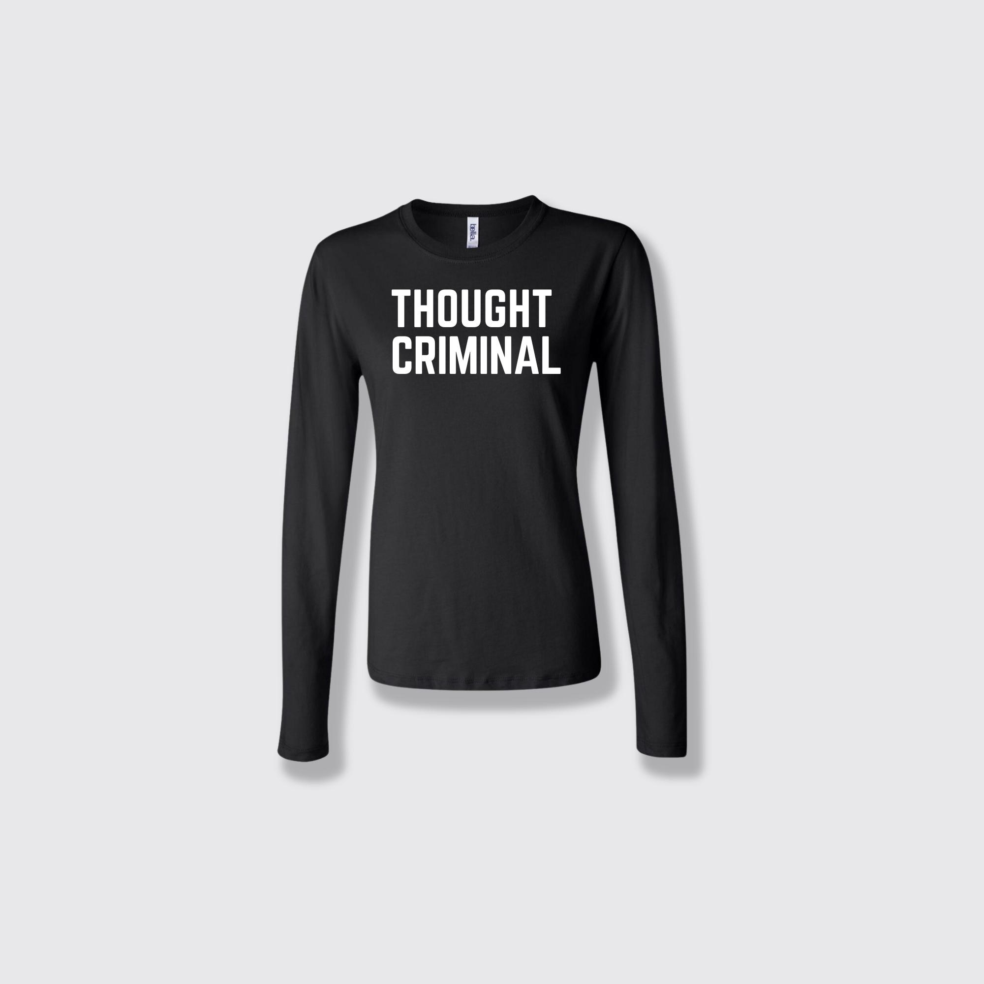 Thought Criminal black round neck long sleeve shirt