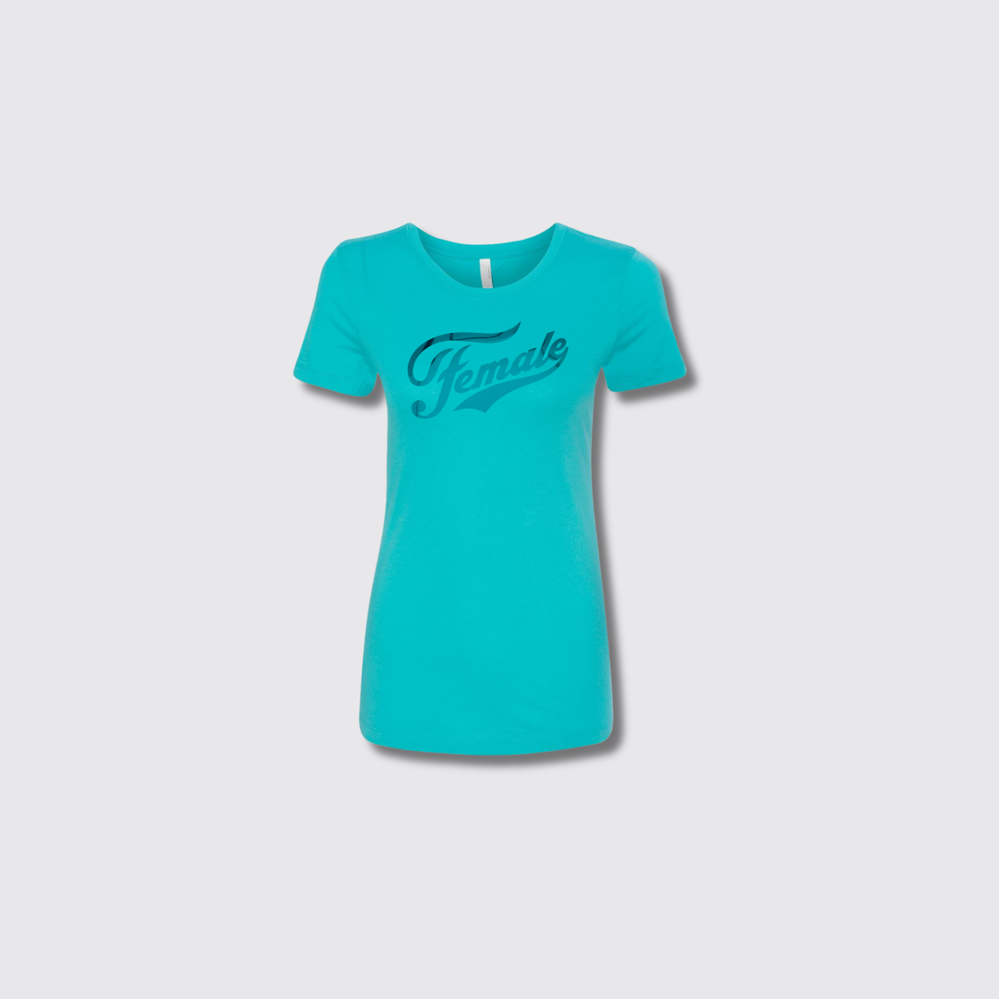 F for Female tahiti blue t-shirt