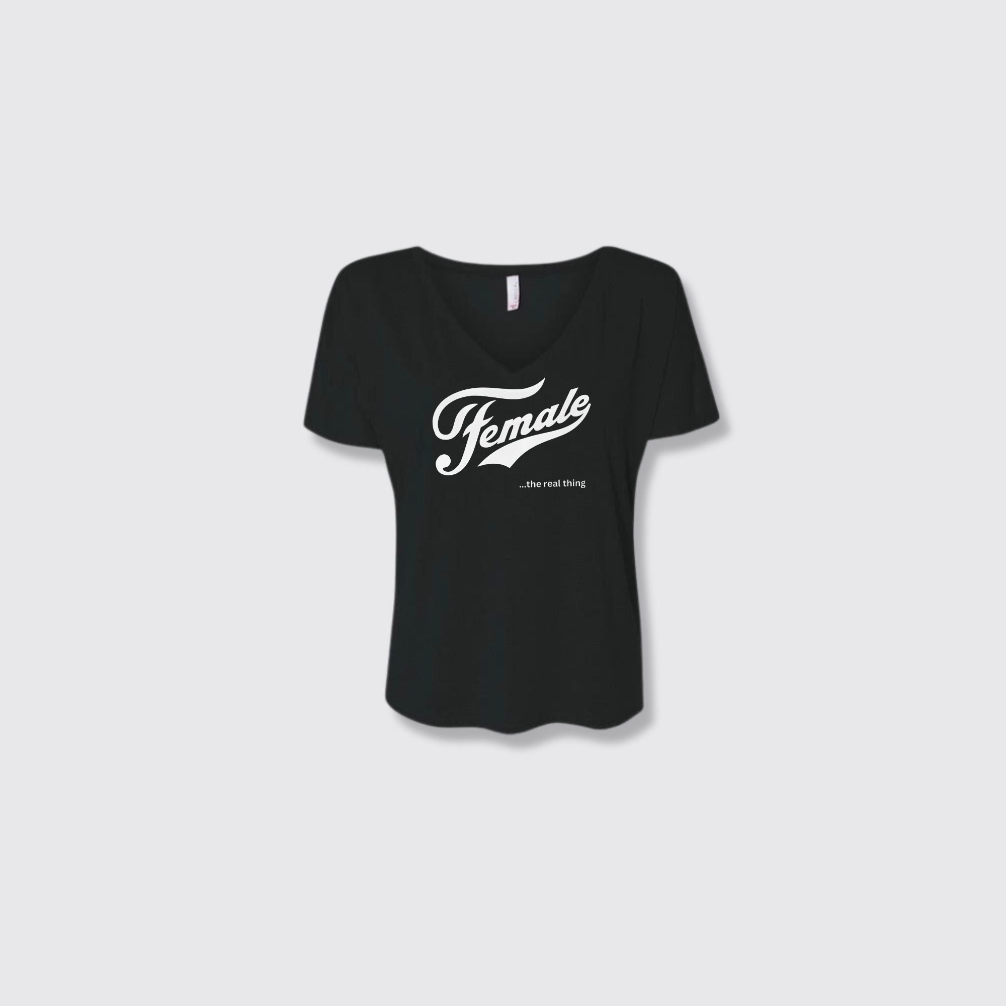 Female ...the real thing black slouchy v-neck