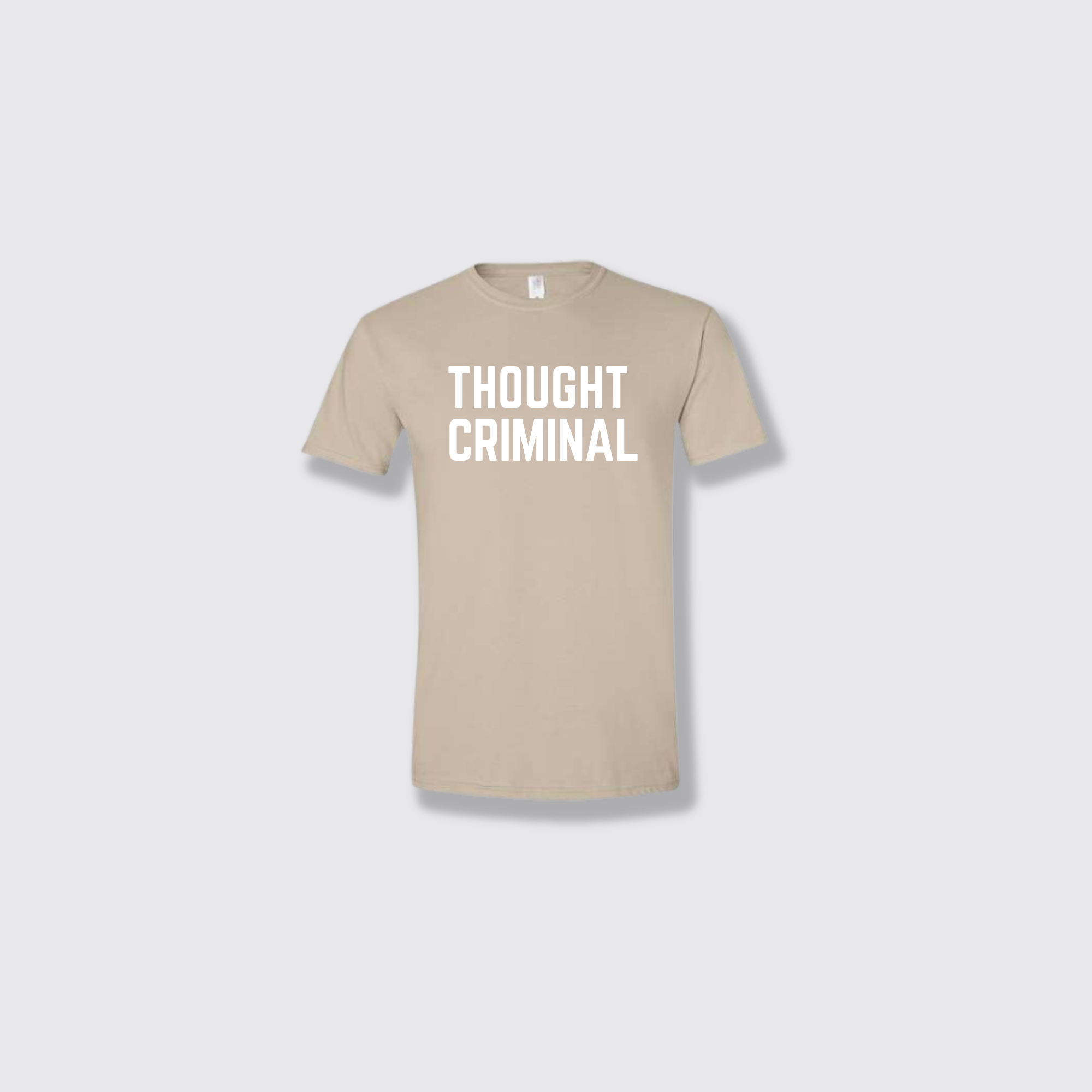 Thought Criminal sand unisex t-shirt