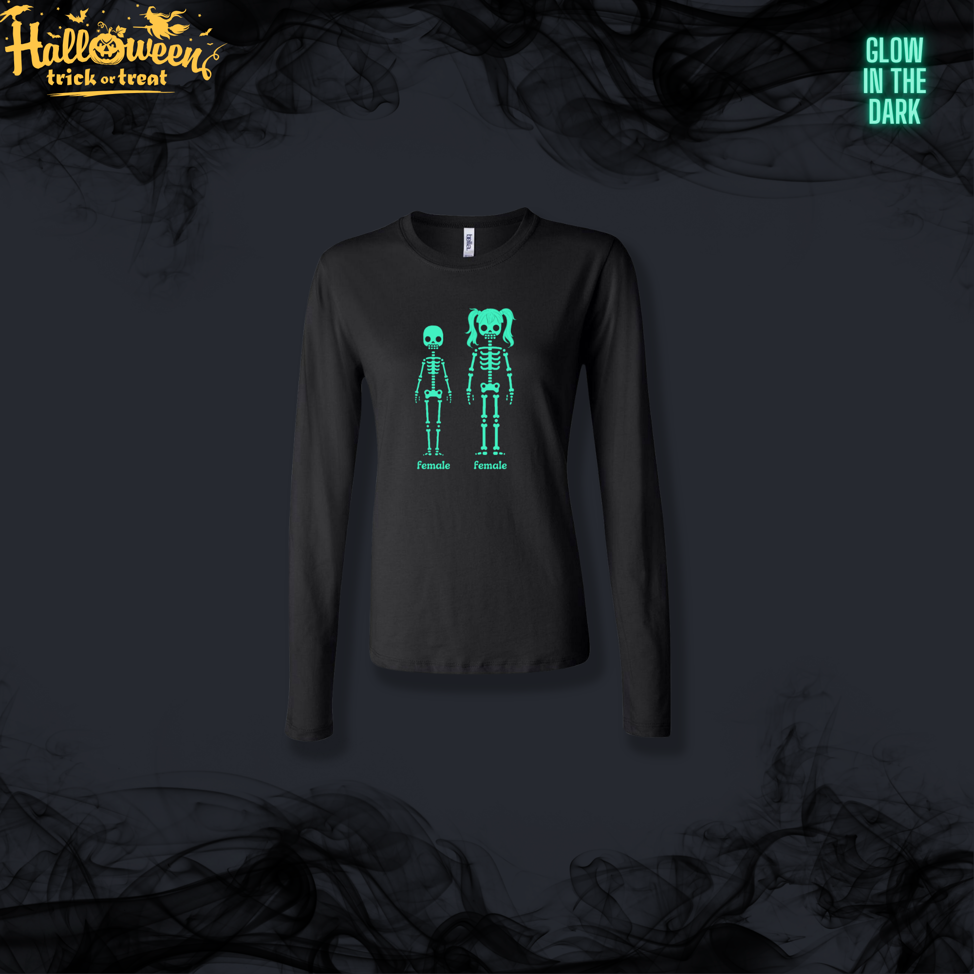 Skeletons - glow in the dark long sleeve t-shirt