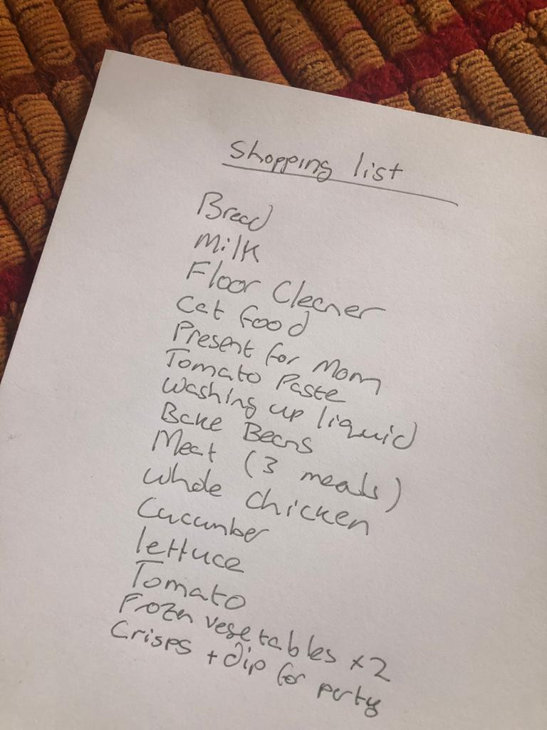 Having a shopping list saves money