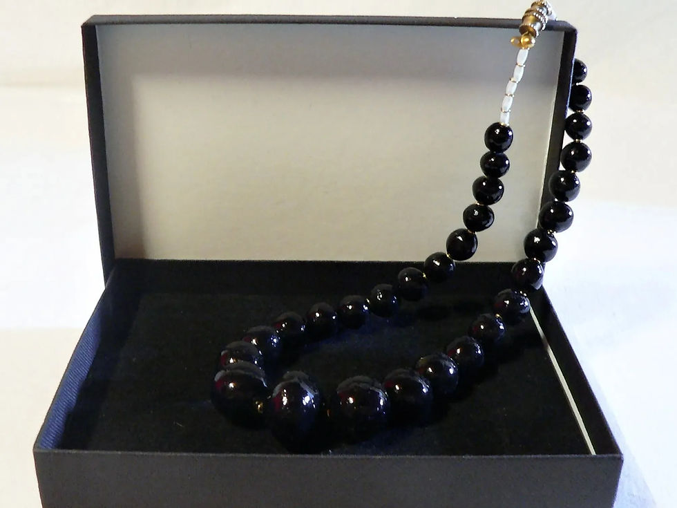 Miniatura: Collier noir abyssal en céramique, ras-de-cou