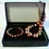 Thumbnail: Necklace and bracelet set, ceramic beads, copper bronze color