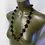 Thumbnail: Long necklace, ceramic beads, black-amethyst color, opera size