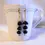 Miniatura: Pendientes campana esmaltados, negro mate y beige