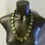 Thumbnail: Long necklace, flat ceramic beads, mystic green
