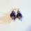 Miniature : Bijou femme : Boucles d'oreilles céramiques, duo charme, bleu lapis et pourpre