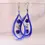 Thumbnail: Dangling earrings, ceramic and feather, blue and silver