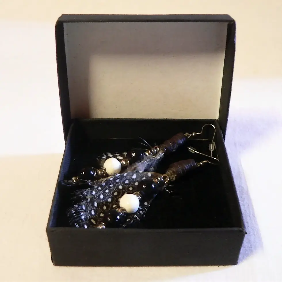 Miniature : Boucles d'oreilles pendantes pour femmes, couleur noir et blanc