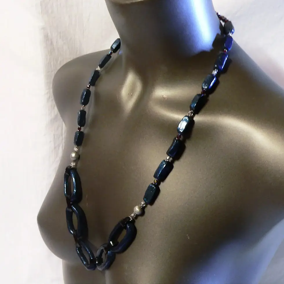 Miniatura: Gioielli da donna: collana Link, colore blu notte