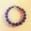 Miniature : Bracelet élastique fin, perles céramiques, violine lavande, taille petit
