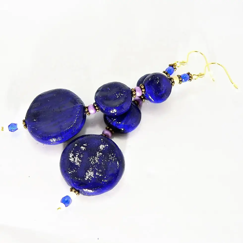 Thumbnail: Ceramic earrings, "Bohème" mini-series, lapis blue