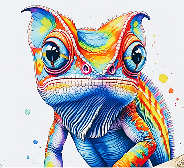 colourful images of rainbow chameleons