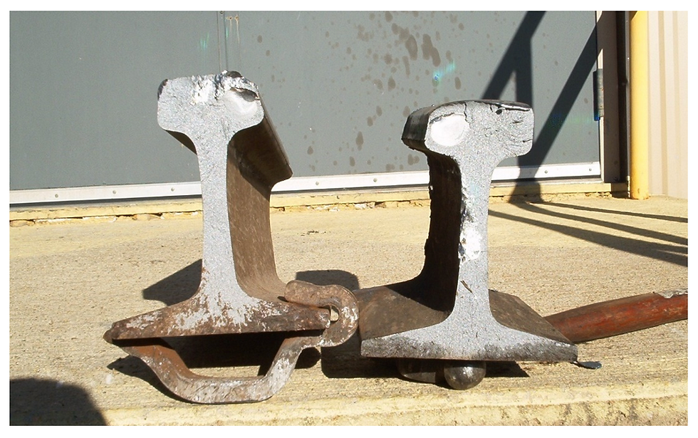 Figure 2: Rolling contact fatigue cracks may form more serious transverse defects if not removed by wear or grinding.