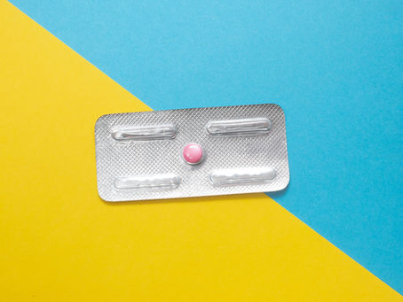 emergency contraception on a colorful background