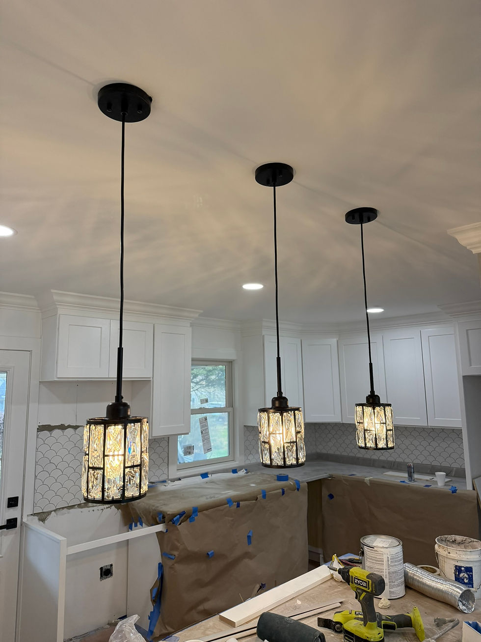 pendant lights installed