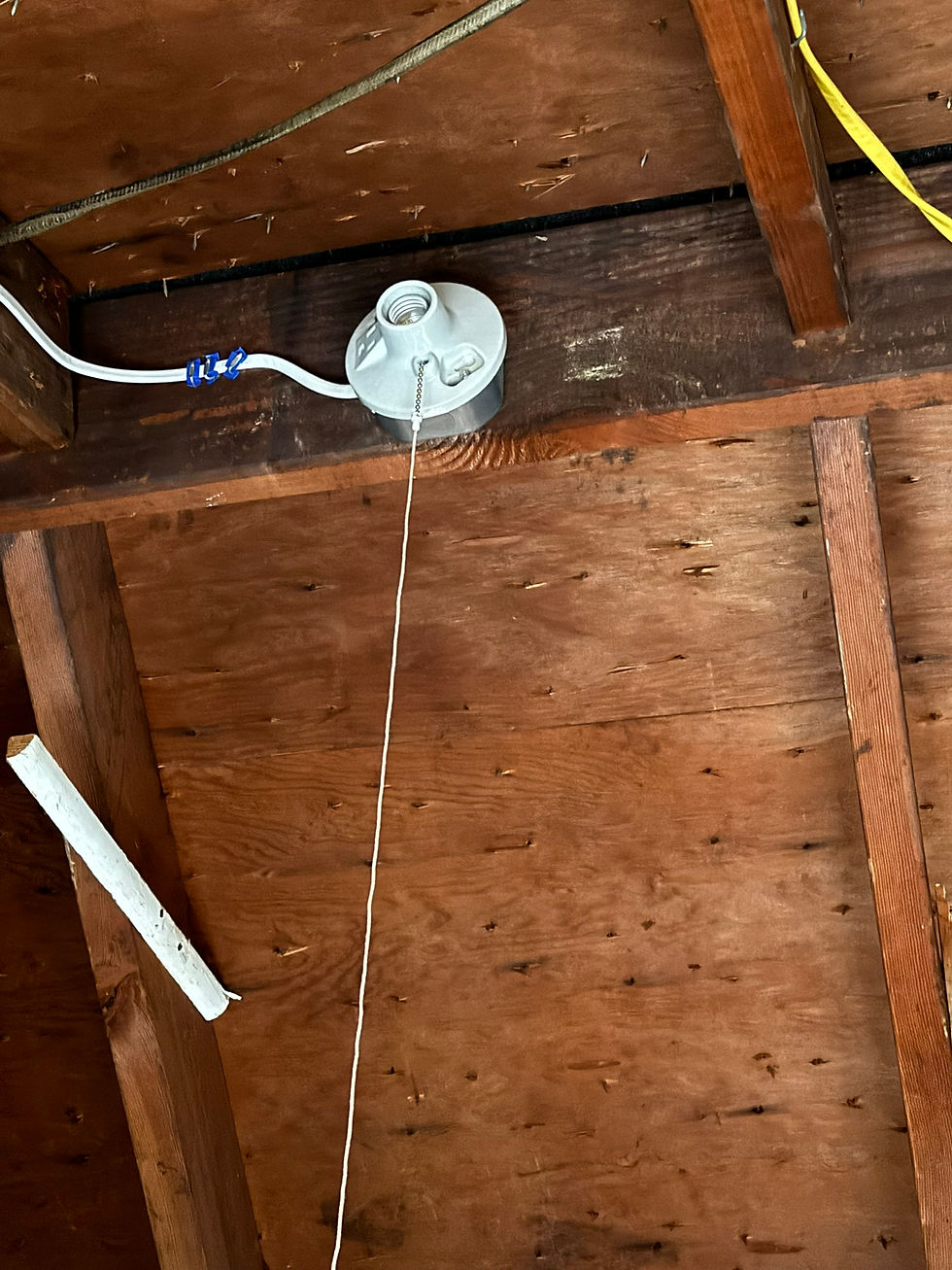 Attic light installing