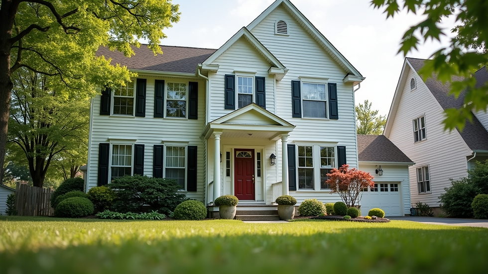 Eye-level view of a freshly painted home exterior in Newtown, PA