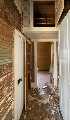 Interior demolition and contractor cleanup project by Hired Service Co in a historic residential home near Pflugerville