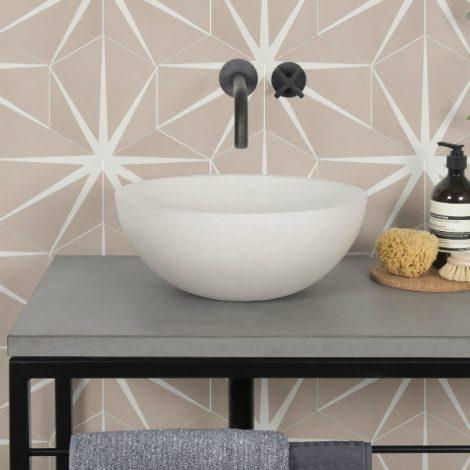 Lily Pad Blush Rose Pattern Tile