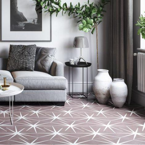 Thumbnail: Lily Pad Plum Pattern Tile