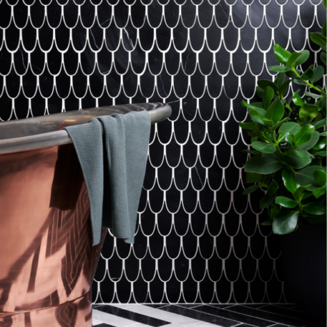 Plume Marble Raven Mosaic