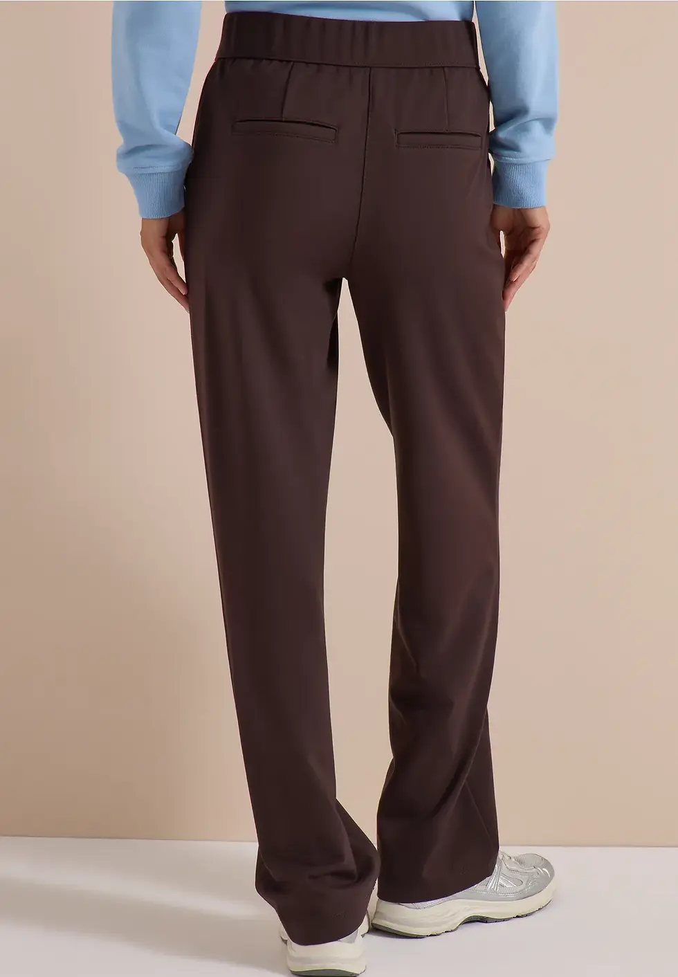Thumbnail: Broek met hoge pasvorm in een Loose Fit pasvorm, bruin, Cecil