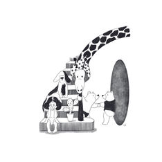 escalier, girafe, ours, chien, enfance, cindy escribano