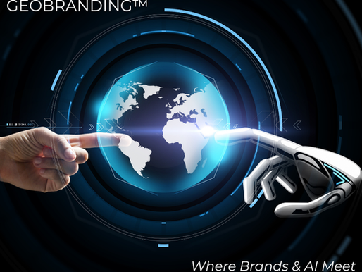 Human and AI connection representing GeoBranding™ — where brands and artificial intelligence meet.