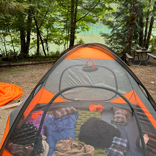 Picture of tent and camping setup 