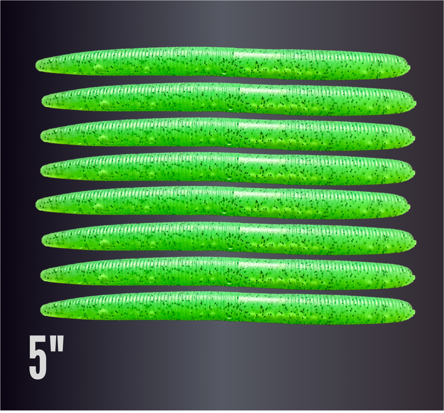 5" Senko Worm - Chartreuse and Green/Black Pepper