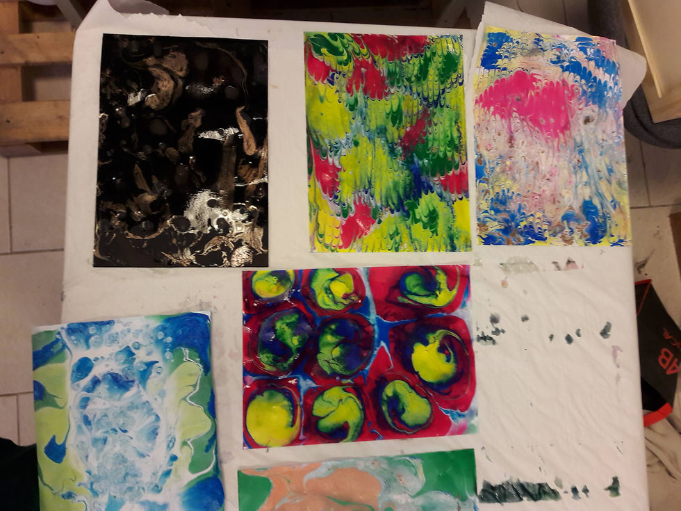 atelier papier marbré avec Atelier2C