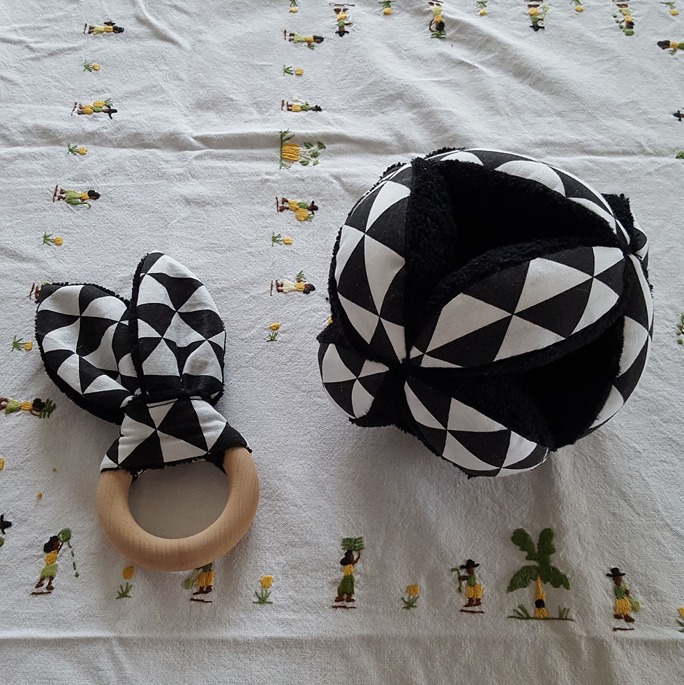 balle préhension Montessori + hochet béb