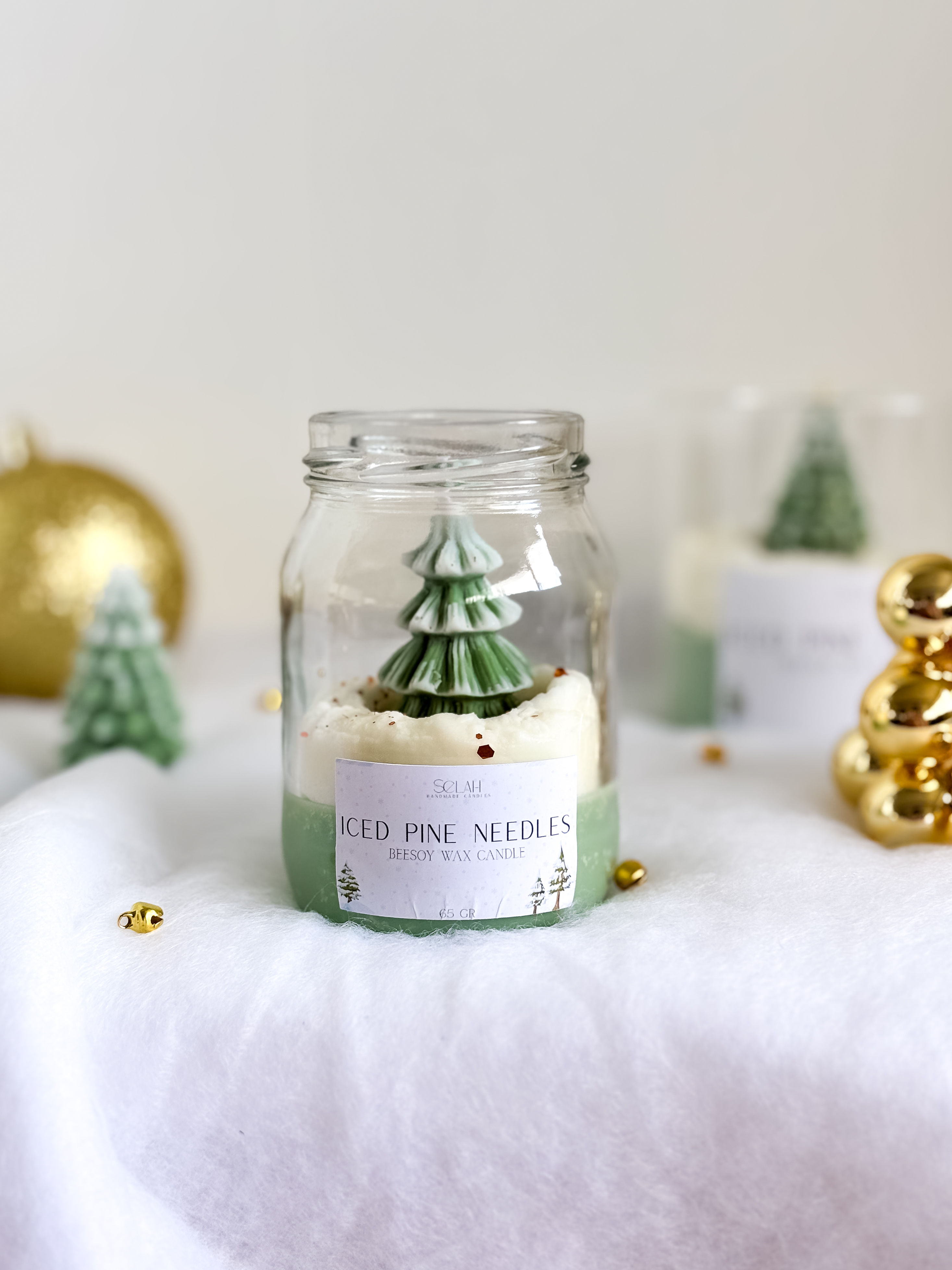 Mini Iced pine needles l Pink Christmas