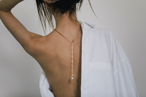 Back Design Necklace(Pearl) | C