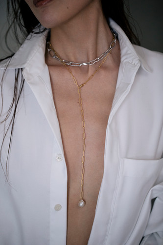 Back Design Necklace(Pearl) | C