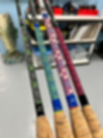 sample of decorative fishing rod wraps by eastern rodworks