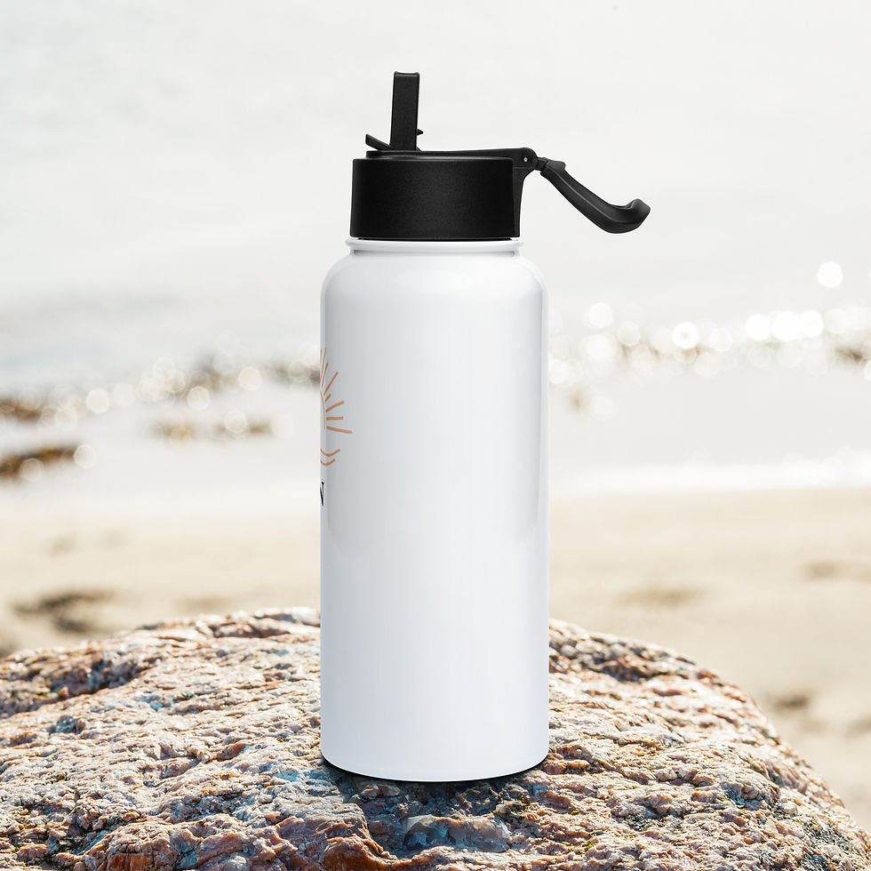 Thumbnail: Stainless steel water bottle with a straw lid