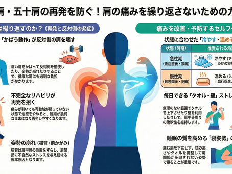 五十肩、四十肩(肩関節周囲炎)は反対の肩にも?再発の可能性と対策
