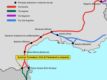 Carte des voies Segusium, Domitia et Aug