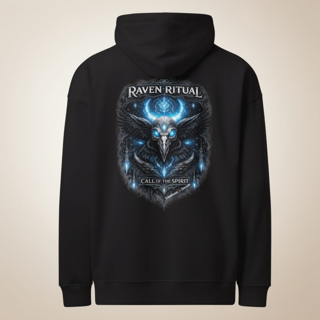 RAVEN RITUAL / Loose Unisex Organic Hoodie