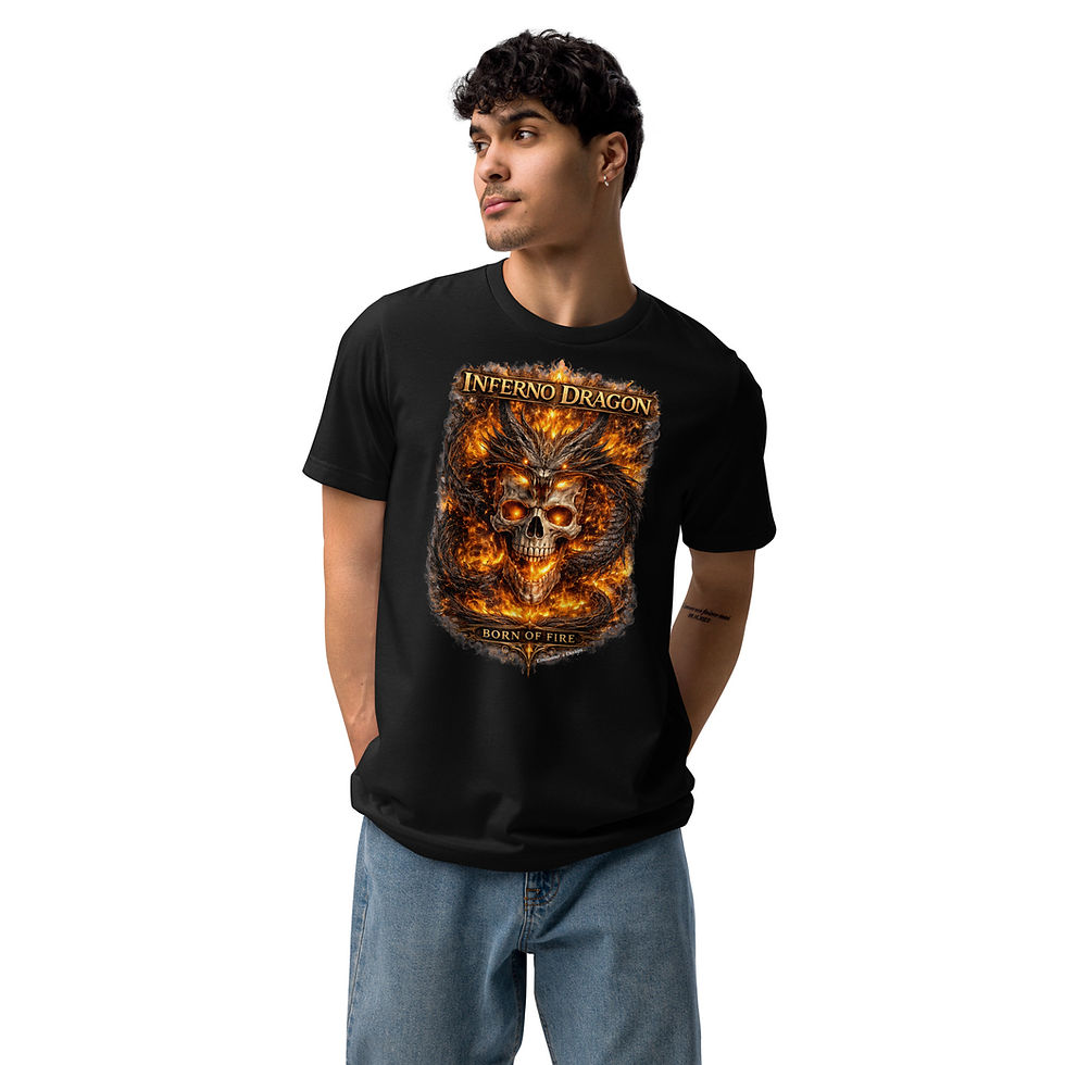 Miniaturbild: Inferno Dragon Skull / Essenzielles Unisex Bio-T-Shirt
