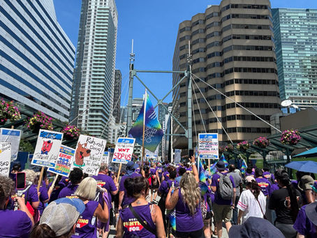Striking workers descend on the Treasury Board with a strong message for Premier Ford: “Come to the table, fund our services, end the strike.