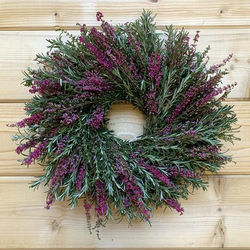 Fresh Pink Heather & Rosemary Wreath